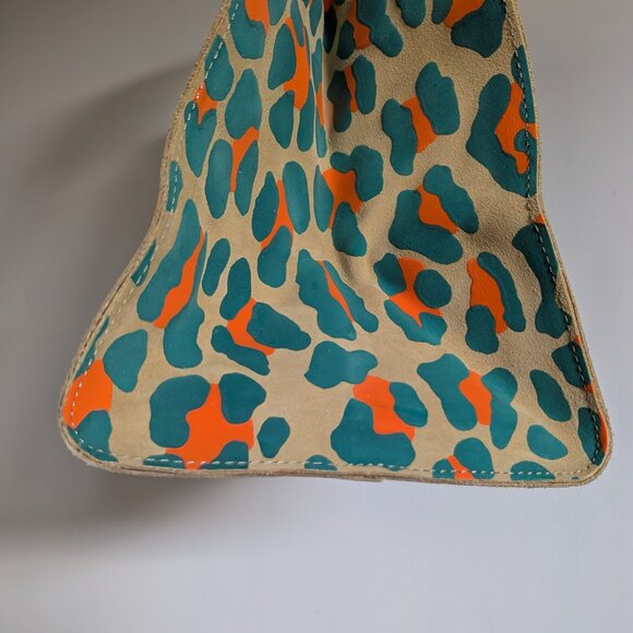Clare V NWT Leopard Cheetah Print Neon Tote Bag Animal Print Cat Handbag Leather - Picture 10 of 13